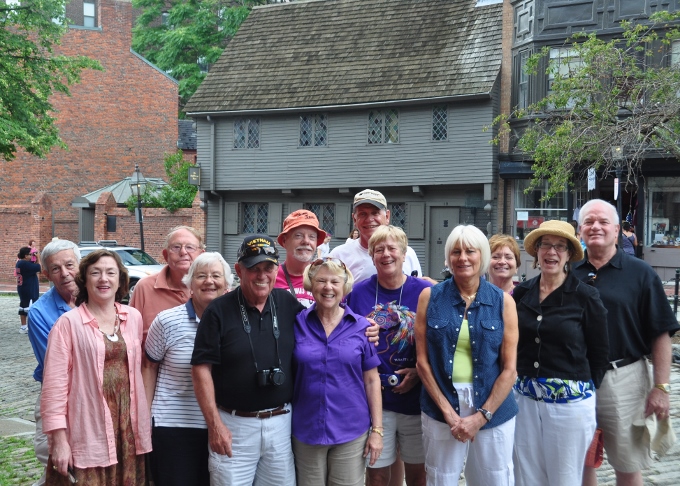 the group shot in front of Paul Rever's house